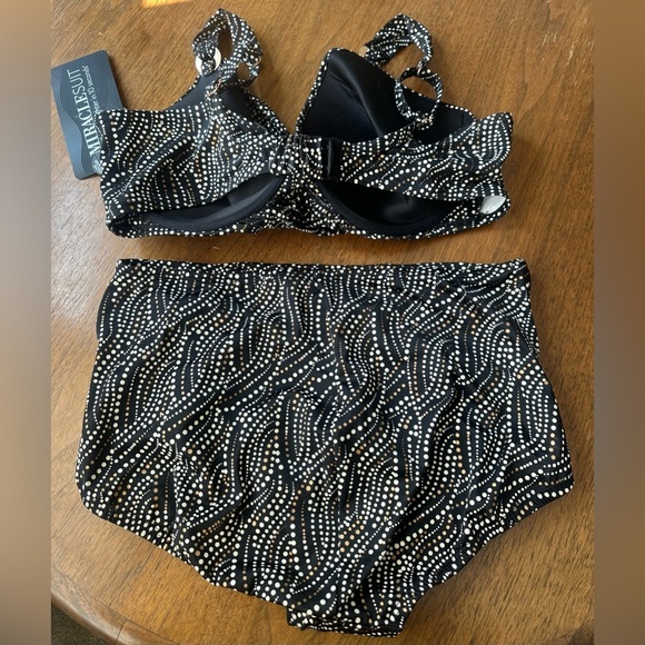 MIRACLESUIT 38DDD Size 14 Bronze Age Norma Jean Retro 2PC Plunging Slimming $208 - Picture 14 of 16